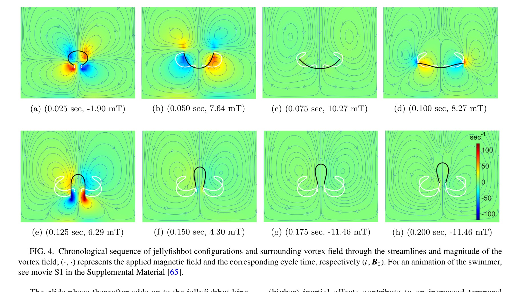 Velocity and vortex fields around a jellyfish-inspired soft robot